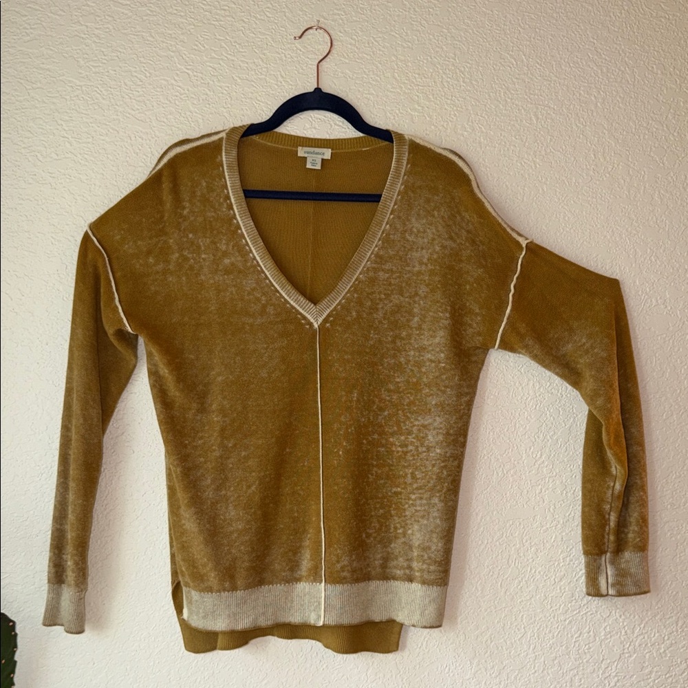Sundance Mustard Knit Tunic Top. Size SM